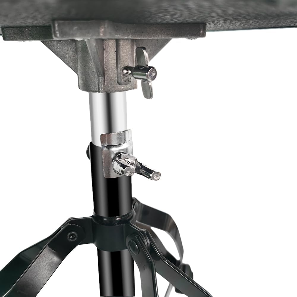 Drum Throne Seat Adjustable-Height with Padded Seat Double-Braced Legs Non-Sl...