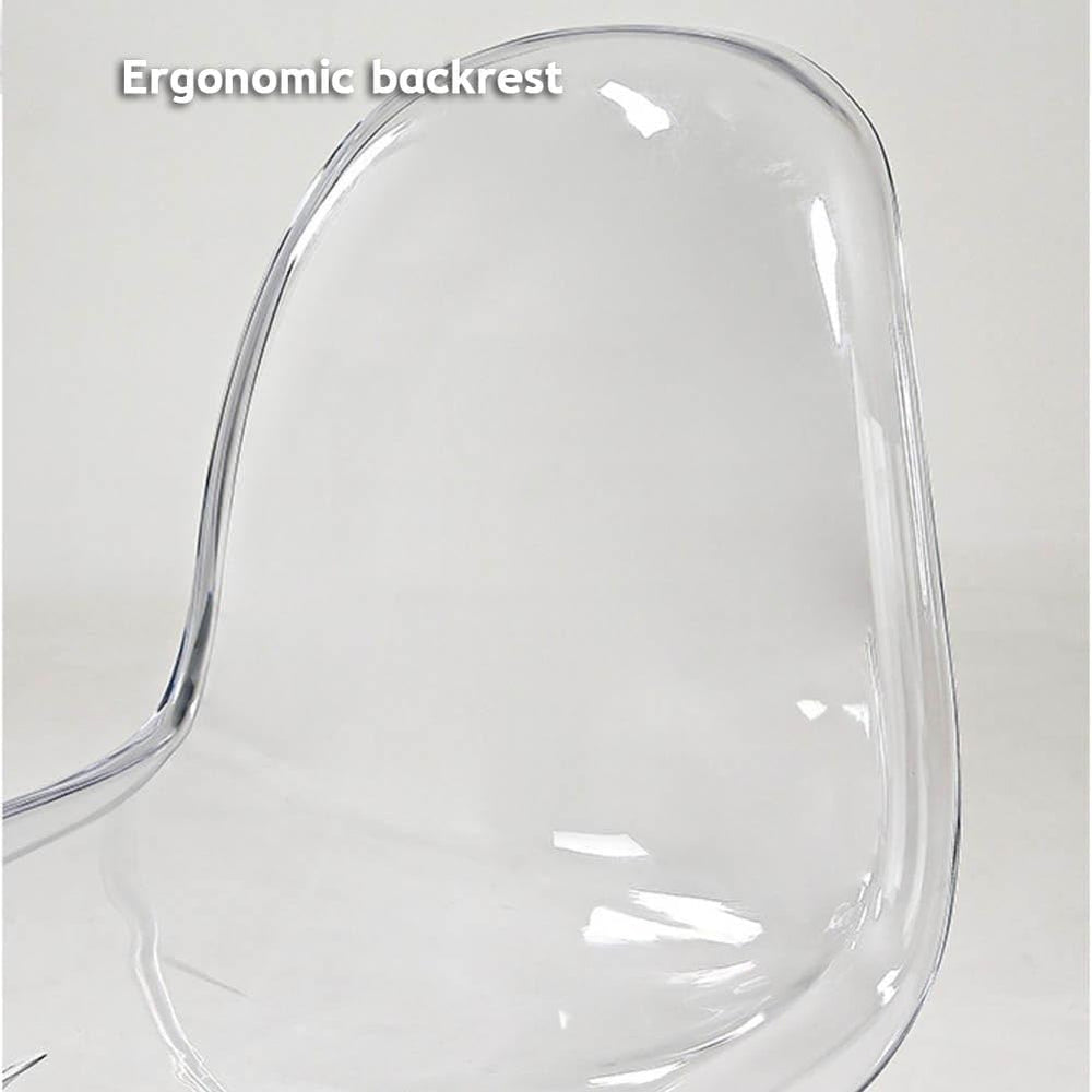 Etlegor Modern Clear Acrylic Dining Chair, S-Shaped Accent Side Chairs Stylis...