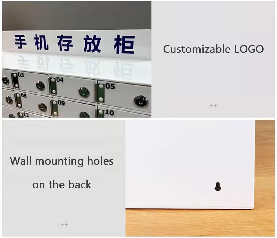Acrylic Phone Storage Cabinet with 50 Lockable Slots Secure Mobile Device niz...