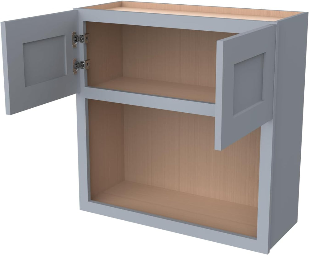 Solid Wood Shaker Wall Cabinet for Microwave – Space-Saving RTA with Open She...