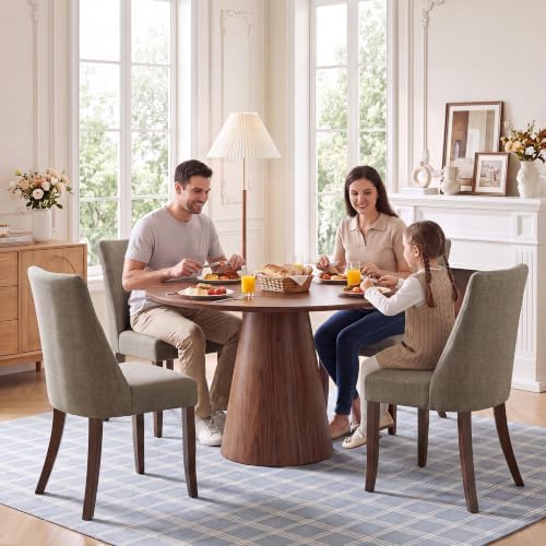 COLAMY Upholstered Dining Chairs Set of 6, Mid Century Modern Kitchen Chairs ...