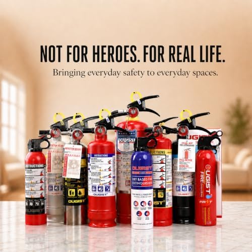 Ougist Home Fire Extinguisher, 2.5 lb ABC Dry Chemical 1-A:10-B:C, 2 Pack
