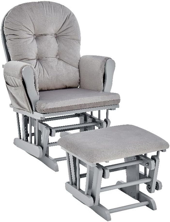 Suite Bebe Mason Glider Rocker with Ottoman, Grey and Light Grey