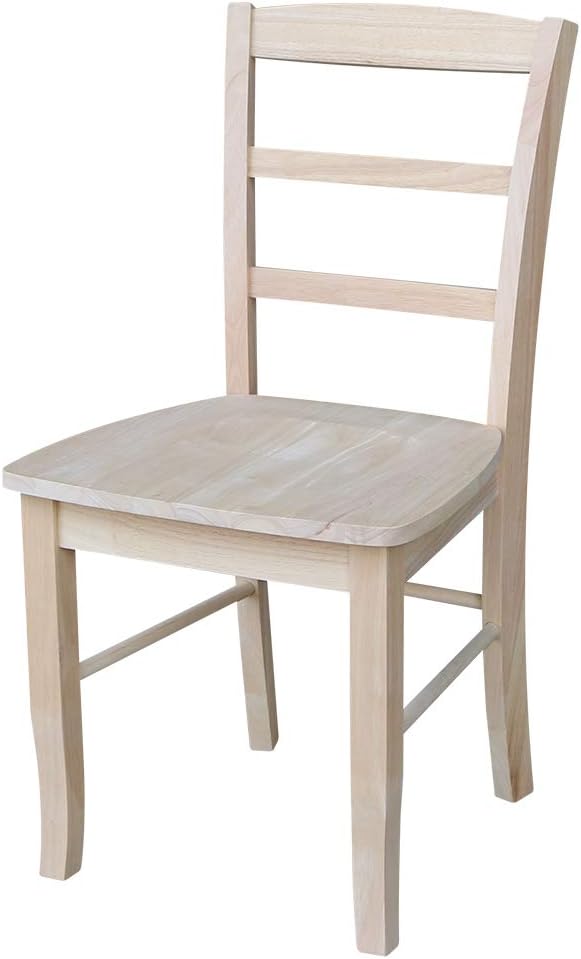 IC International Concepts Set of 2 Madrid Solid Wood Chairs, Unfinished