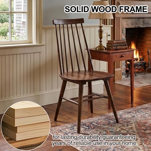 DUHOME Walnut Wooden Dining Chairs Set of 4