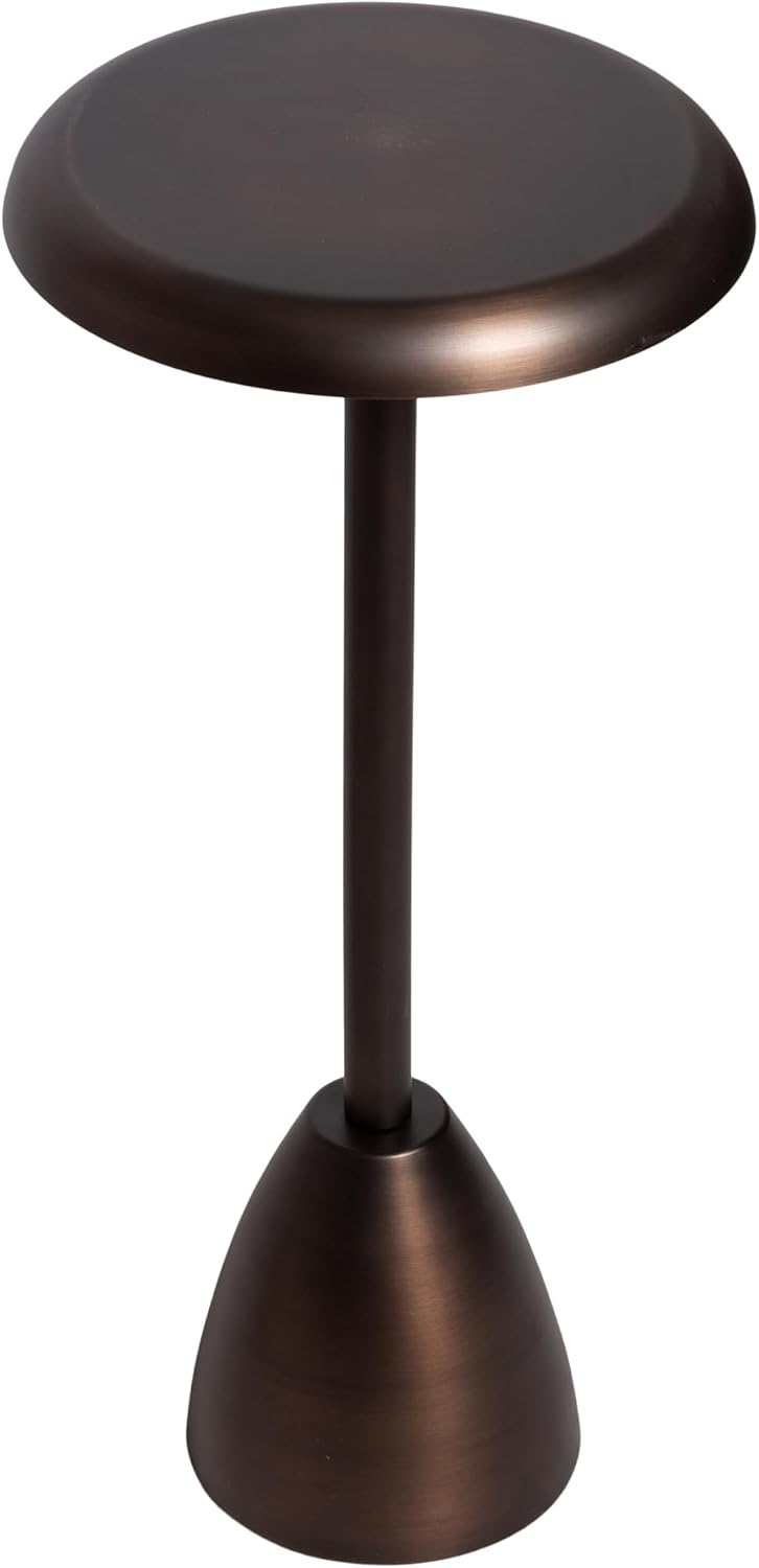 Kate and Laurel Morizet Modern Round Drink Table, 10 x 10 x 22, Bronze, Trans...