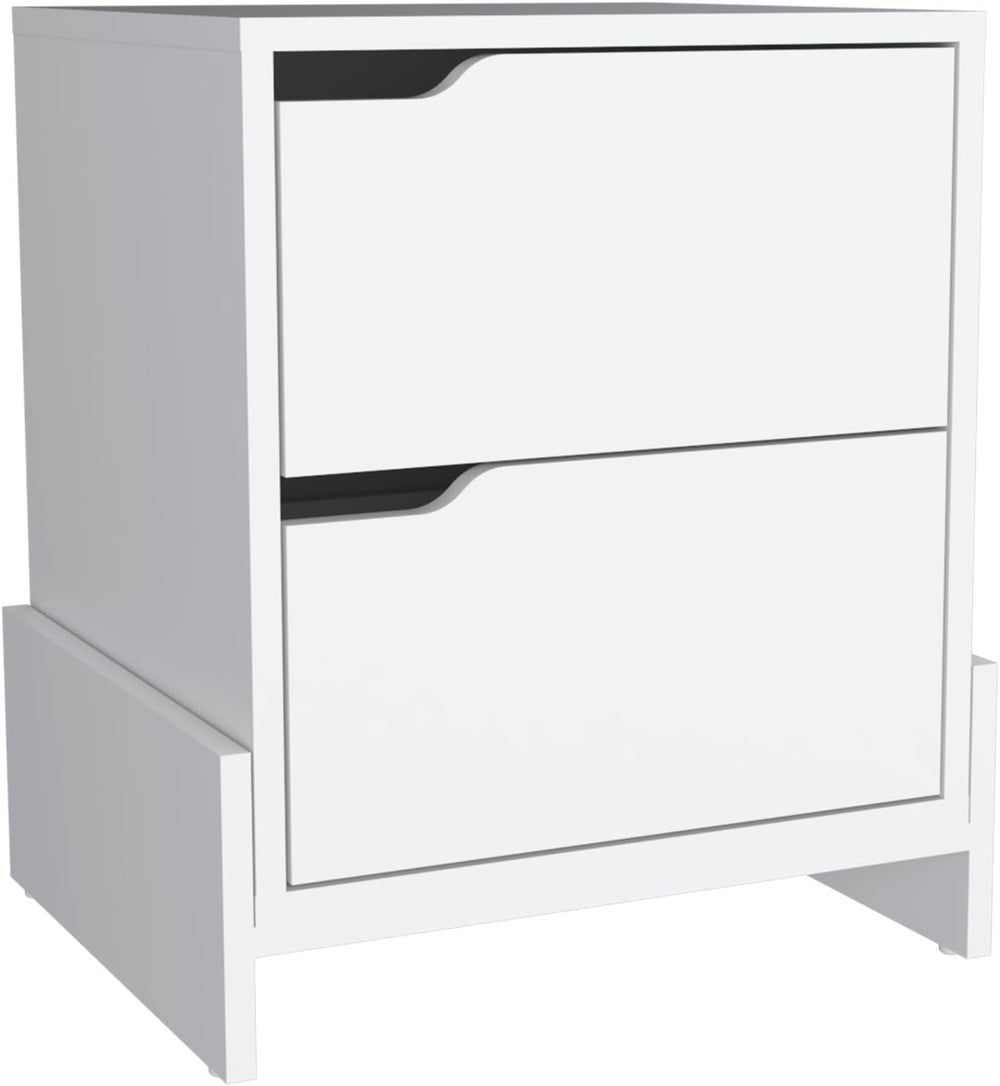 Nightstand with 2-Drawers, End Table with Sturdy Base ,for Small Spaces
