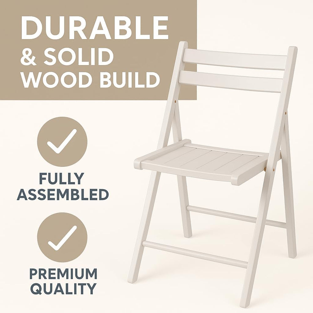 Ergode Robin 4-Piece Folding Chairs, Solid Wood, Walnut & White