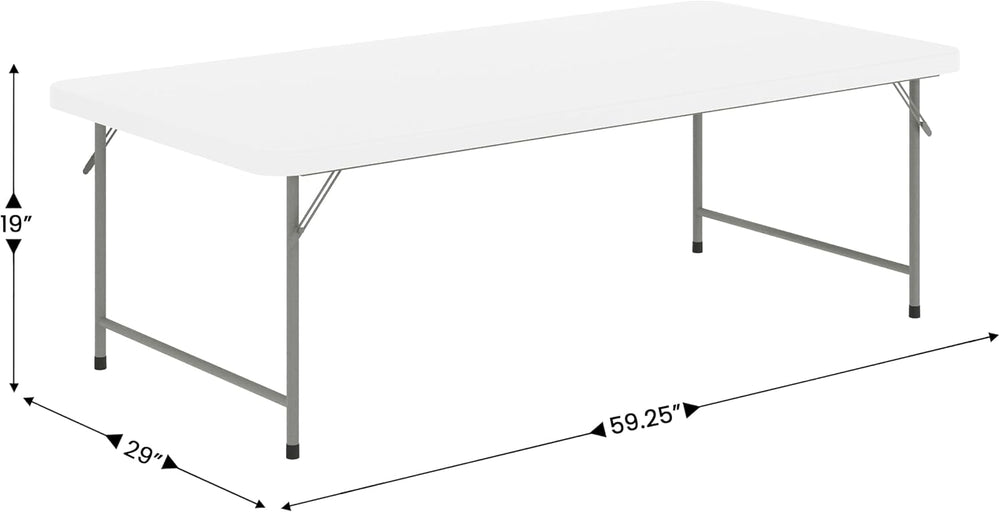 BizChair 4.93-Foot Kid's Granite White Plastic Folding Table