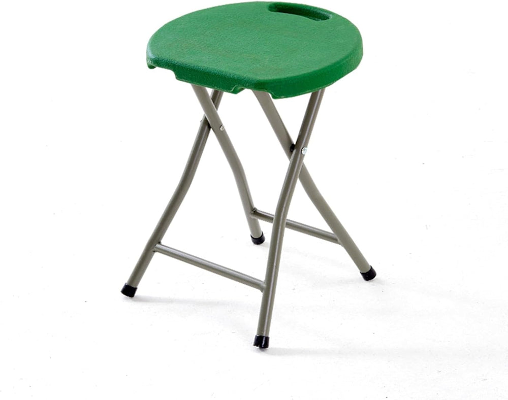 18 Inch Portable Folding Stool with Handle,Round Plastic Fold Stool Chair wit...