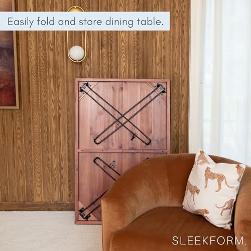 Sleekform Wooden Folding Dining Table for 4, 47 x 30 Inch