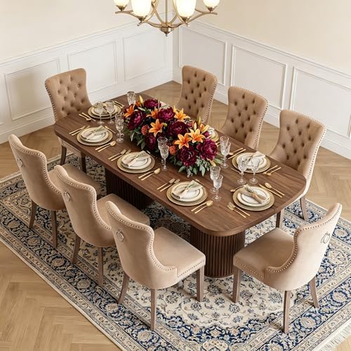 79" Dining Table Set for 8,Large Rectangular Dining Table Set for 8 with...
