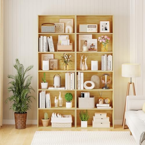 GIANTEX 6-Tier Bookcase, 70" Tall Wooden Bookshelf, Freestanding Storage...