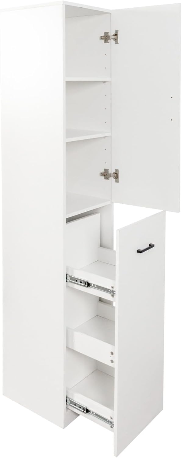 KEIKI Pull-Out Kitchen Pantry Storage Cabinet with Multi-Tier Shelf, Spice Ra...