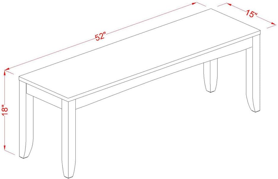 East West Furniture LYB-ESP-W Lynfield Dining Room Bench with Solid Wood Seat...