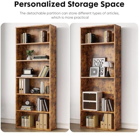 Sweetcrispy Tall Bookshelf, Book Shelf, Storage Organizer Book Shelf