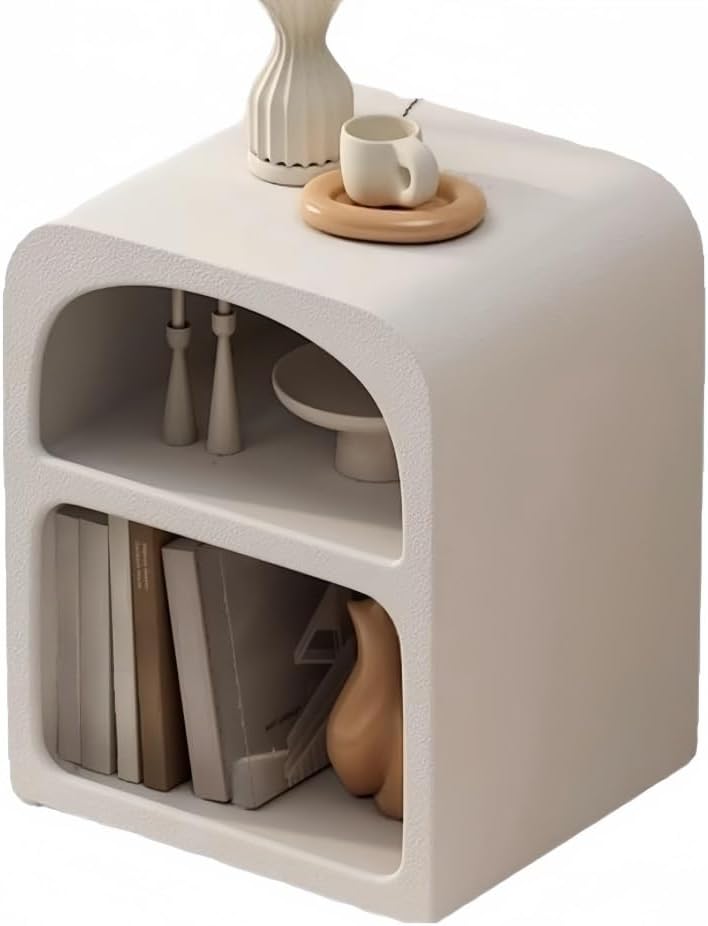 Modern Side Table, Creative Decorative Side Table, Nightstand with 2 Layers o...