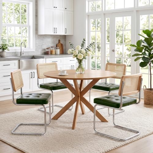 Zesthouse Natural Rattan Dining Chairs Set of 2, Modern Cesca Kitchen Chair