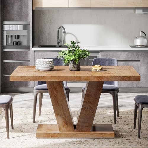 Tribesigns 47-Inch Dining Table for 4, Light Oak Brown Kitchen Dinner Furnitu...