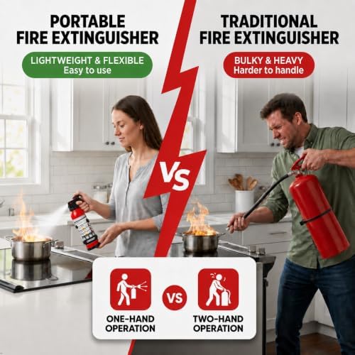 Small Fire Extinguisher for Home & Car – (4-Pack, 1.32lb Each) Portable A...