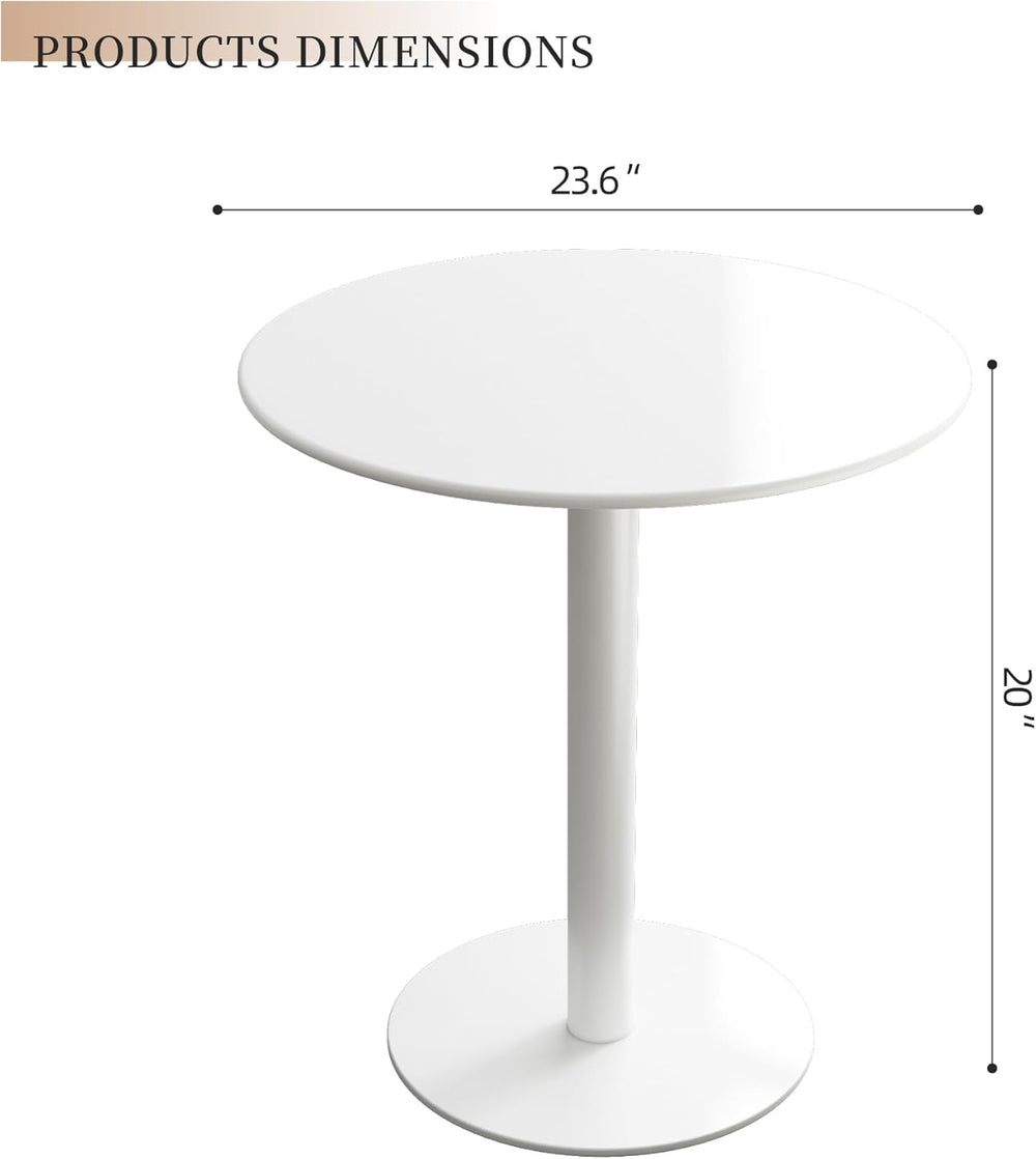 Round Dining Table 24" Circle Tulip Table with Metal Thickened Tabletop ...