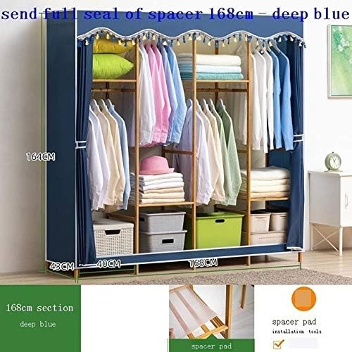 Large Space Simple Wardrobe Steel Pipe Thickened Fabric Solid Bedroom Assembl...