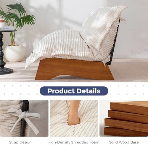 MAXYOYO Adjustable Living Room Chair, 3-Position Bean Bag Chair with Frame | ...