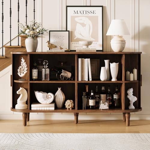 55" Sideboard Buffet Cabinet with Storage - Fluted Credenza Storage Cabinet