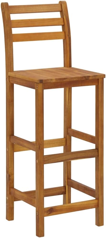 vidaXL 6X Solid Wood Acacia Bar Stools Garden Outdoor Dining Room Wooden Rest...