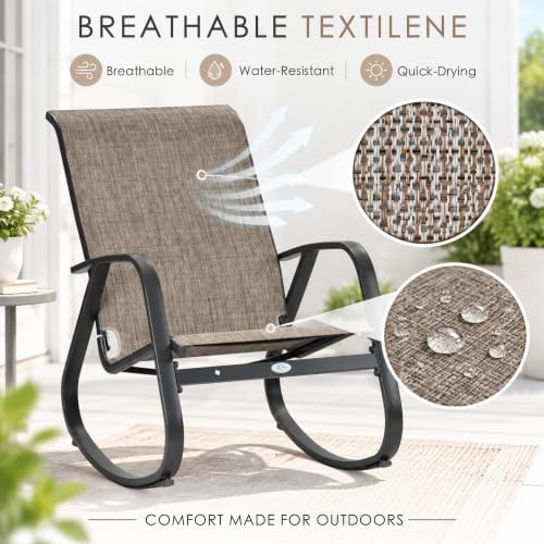 Kozyard 3-Piece Outdoor Rocking Chair Set, Patio Bistro Set