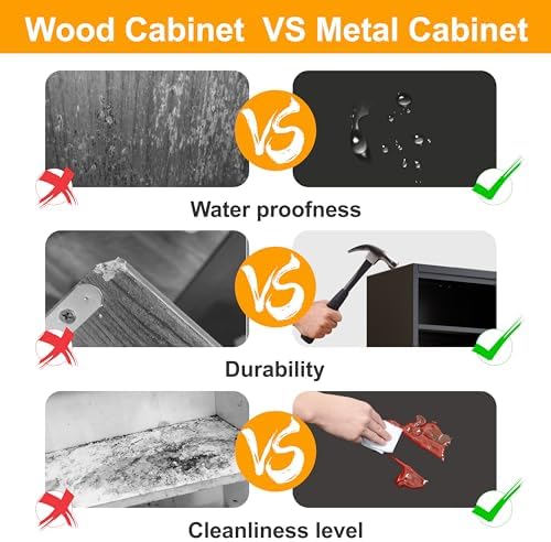 Ckzbx Tall Narrow Storage Cabinet 66.93" H Tall Bathroom Cabinet Metal P...