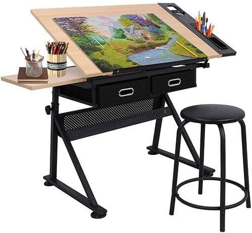 Drafting Table Drawing Desk Art&Craft Work Station Height Adjustable Tilt...