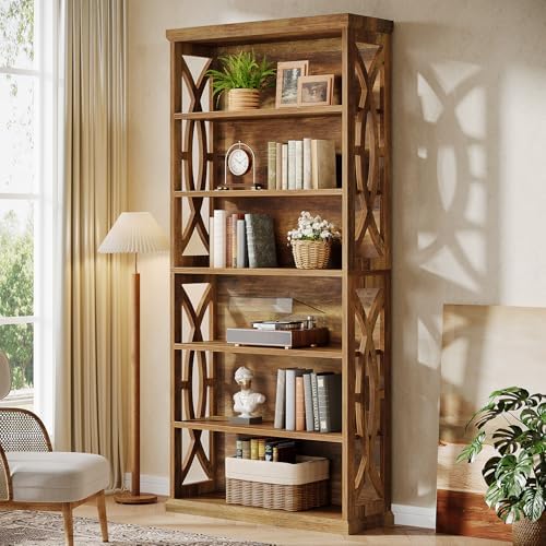 Tribesigns 6-Tier Bookshelf, 71 Inches Tall Freestanding Bookcase, Large Indu...