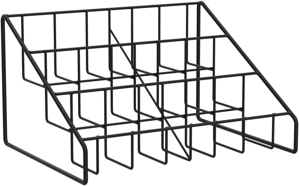 MyGift 2pc CD Storage Rack, 3 Tier Media Holder, Black Metal Organizer | Thre...