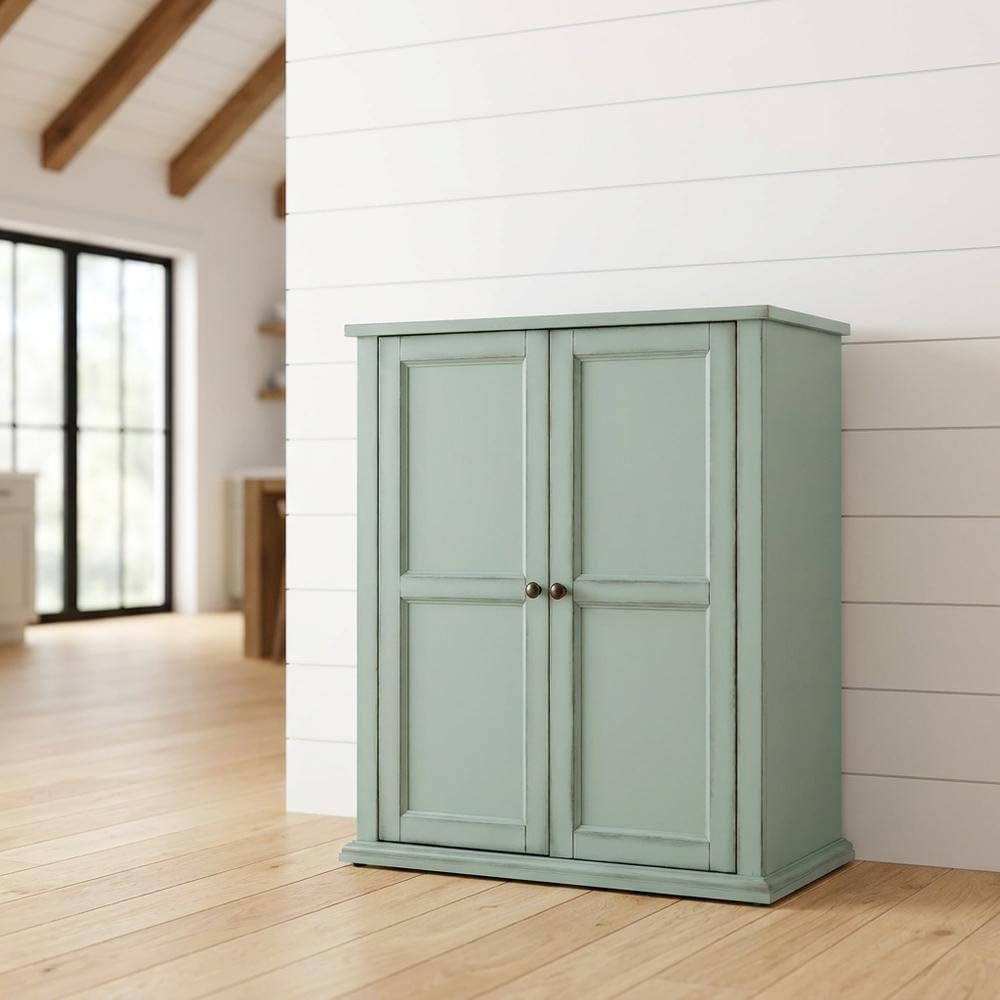 Furnifact Stackable Kitchen Storage Pantry Cabinet Brown, with Anti-tip Safet...