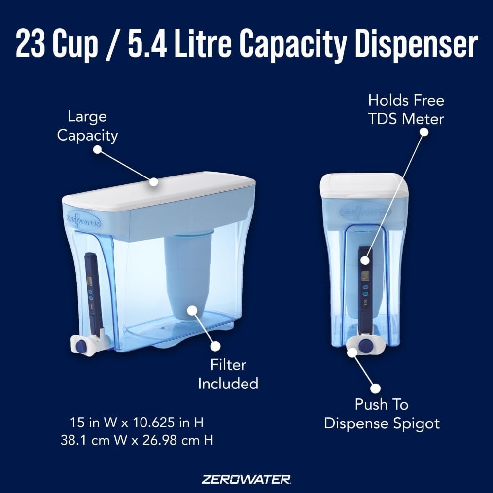 ZeroWater 23-Cup Water Filter Dispenser Removes PFOA/PFAS