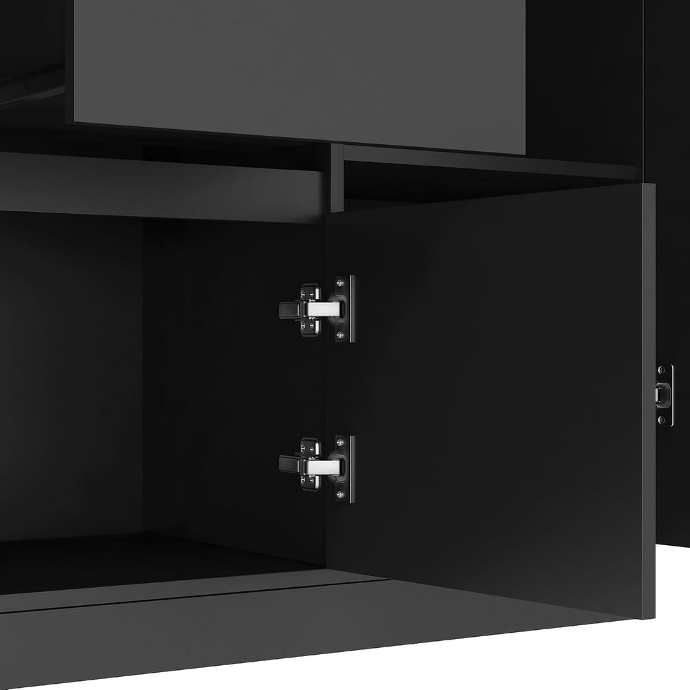 KEIKI 74'' Tall Pantry Storage Cabinet with Hutch, Adjustable Shelves...