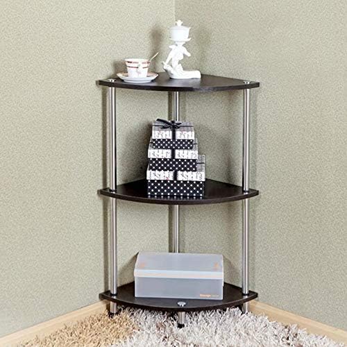 Telephone Table, Fan-Shaped Corner Side Table,3-Layer Rack,Assemble The Coffe...