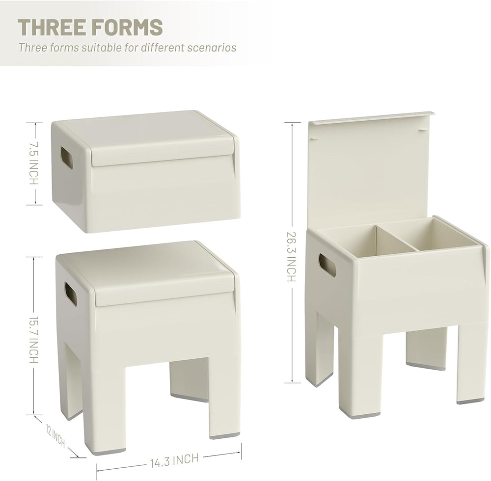 Modern Nightstand - Multifunctional Plastic Bedside Table with Storage Space,...