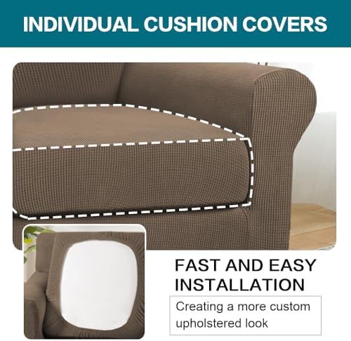 Turquoize 2 Piece Chair Covers Armchair Slipcovers for Living Room Armchair S...