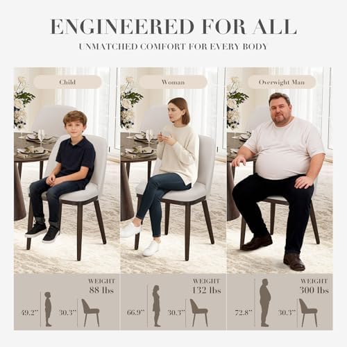 COLAMY Upholstered Dining Chairs Set of 4, Modern Kitchen Chairs with Back, F...