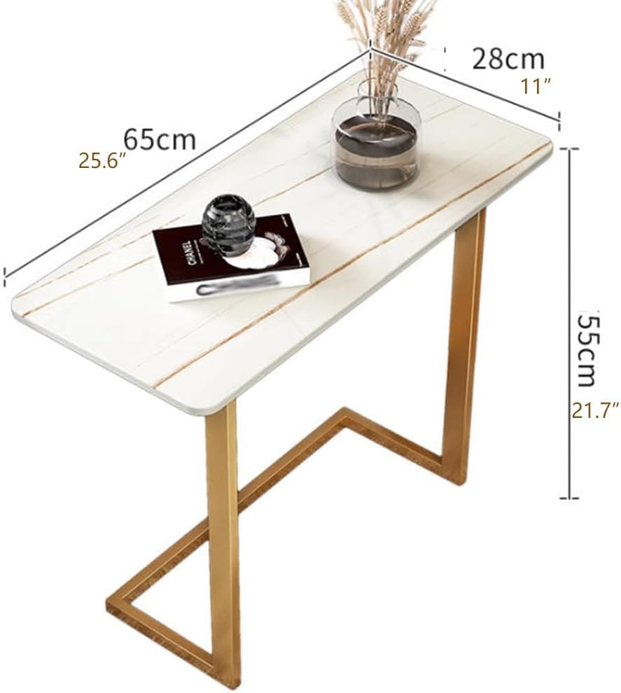 Sintered Stone End Tables C Shaped Couch Table Narrow Snack Table Living Room...
