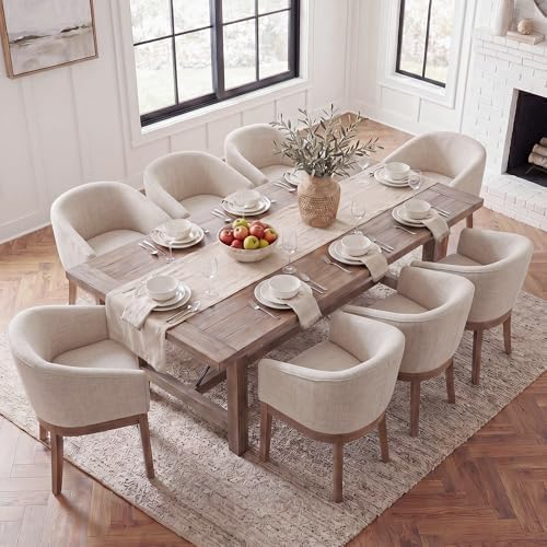 HNY Barrel Dining Chairs Set of 8, Mid Century Modern Upholstered Dining Chai...