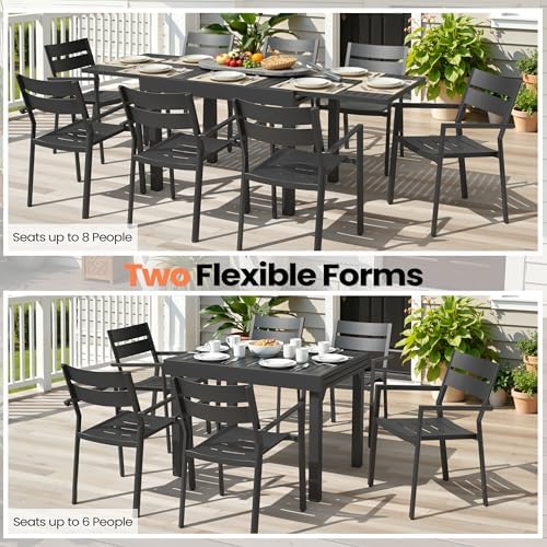Pellebant 9-Piece Aluminum Outdoor Patio Dining Table Set for 8 Person