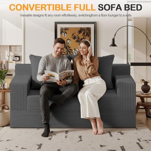 Erament Convertible Sofa Bed, Loveseat Folding Floor Futon Sleeper Sofa Couch...