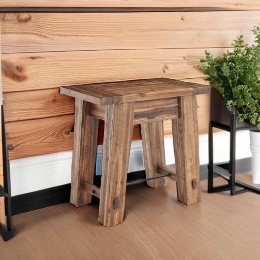 Alaterre Durango Rustic Industrial Solid Wood End Table or Nighstand, 27”