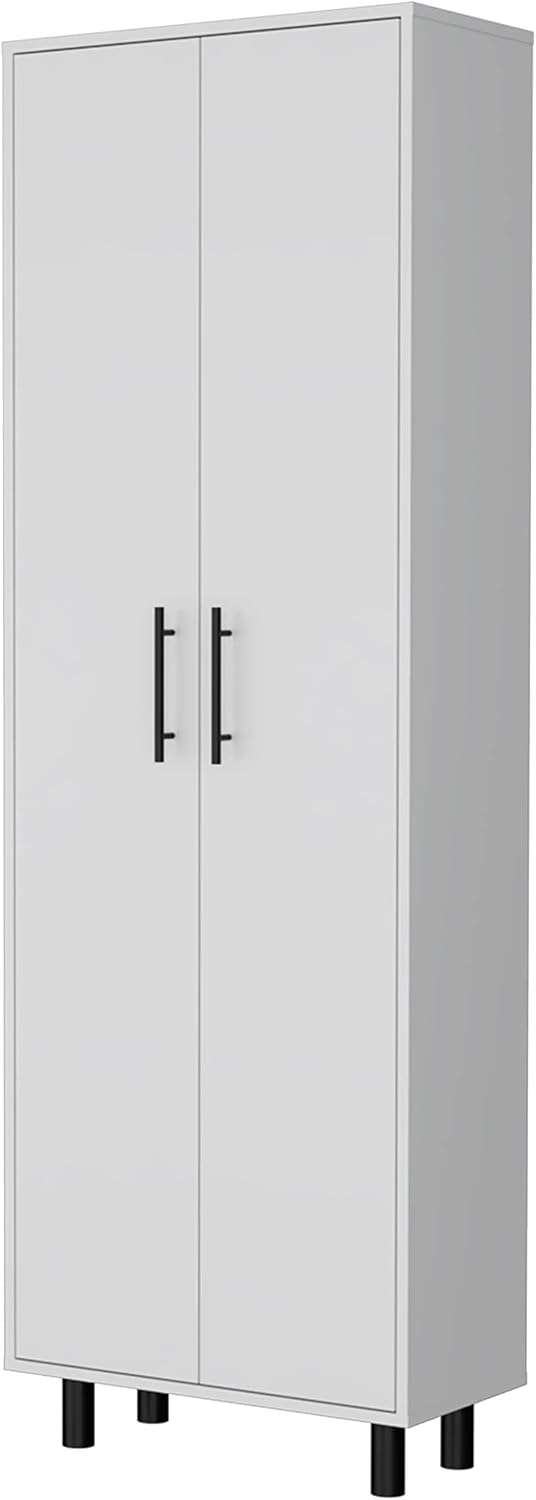 2 Door 5 Shelf Kitchen Pantry White