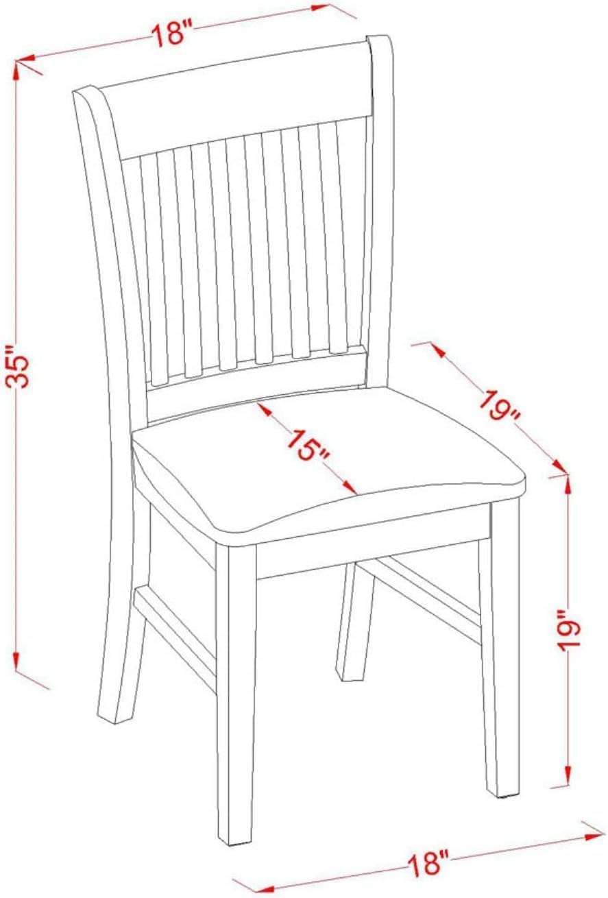 East West Furniture NFC-OAK-C Norfolk Kitchen Dining Chairs - Linen Fabric Up...
