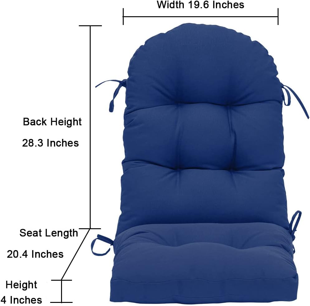QILLOWAY Outdoor High Back Chair Cushion for Adirondack, All Weather Rocking ...