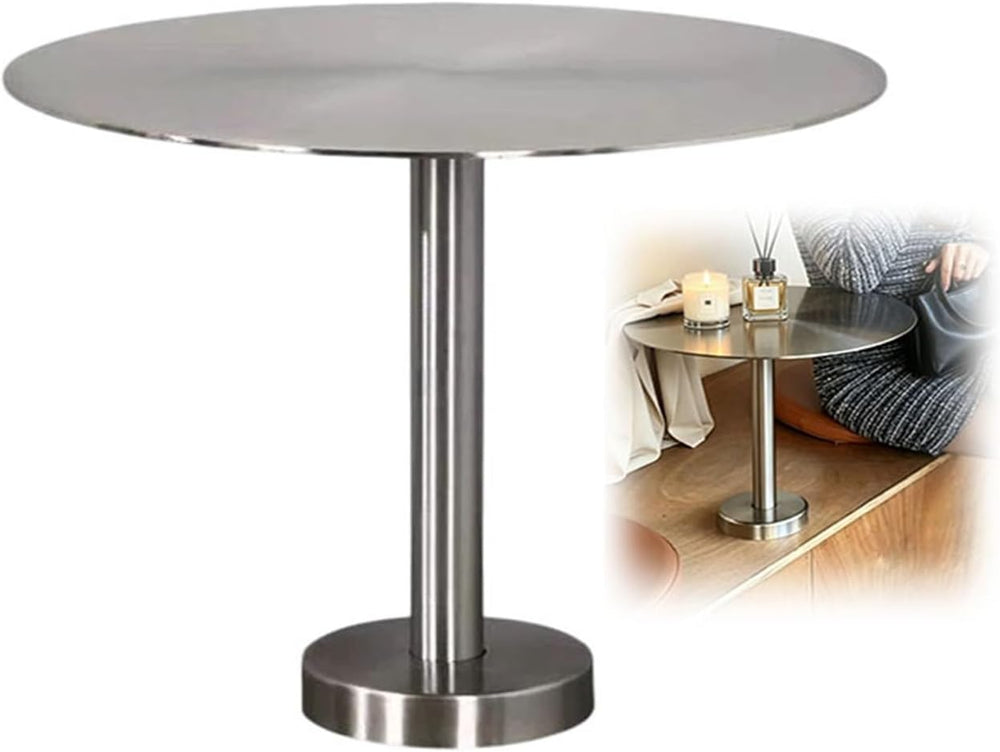 Stainless Steel Side Table,Round End Table with Mounting Hardware,Floating De...